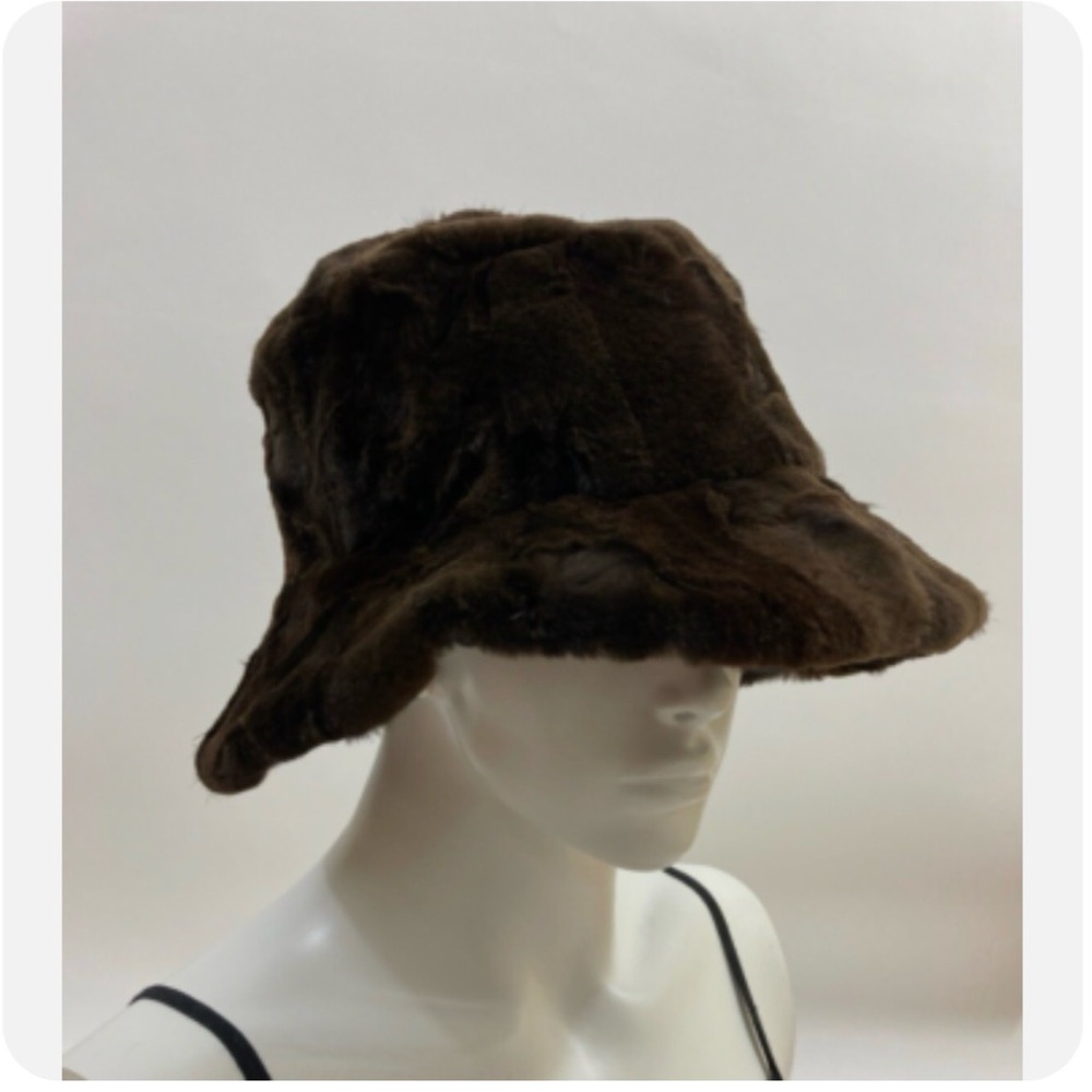 REAL Sheared Mink Fur Bucket Hat With New Satin Lining